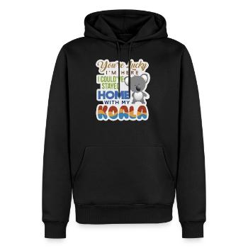 Süßes Koala Tier Liebe Australien Geschenk Kinder - Männer Premium Bio Hoodie - Schwarz - Vorne - Nico (187cm)