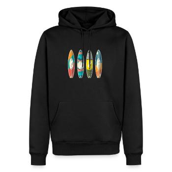Surf board surfer sport sun gift idea youth - Men’s Premium Organic Hoodie - black - Front - Nico (187cm)