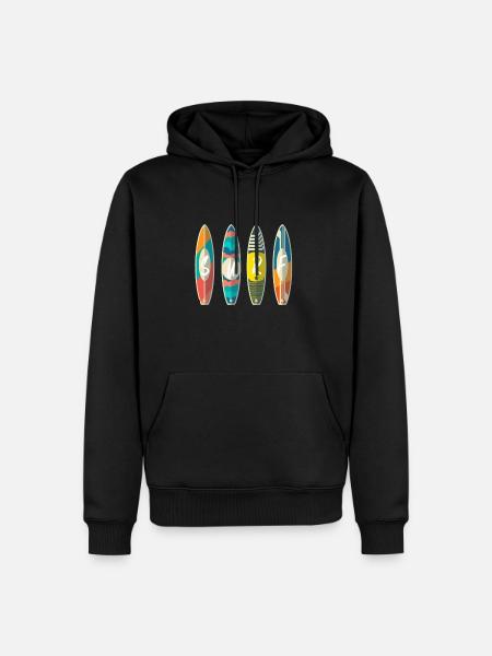 Surf Board Surfer Sport Sonne Geschenk Idee Jugend - Männer Premium Bio Hoodie - Schwarz