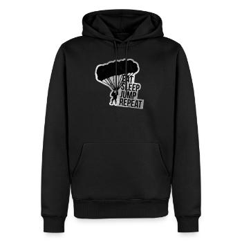 Parachute jump skydiving sport gift idea - Men’s Premium Organic Hoodie - black - Front - Nico (187cm)