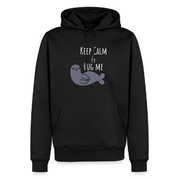 Sceau doux animal - Sweat à capuche Premium bio Homme - noir - Devant - Nico (187cm)