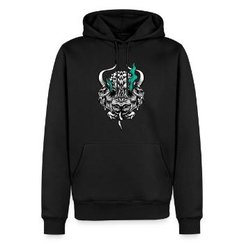 Buffle - Sweat à capuche Premium bio Homme - noir - Devant - Nico (187cm)
