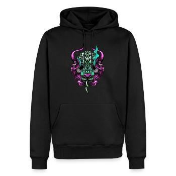 Couleur Buffalo - Sweat à capuche Premium bio Homme - noir - Devant - Nico (187cm)