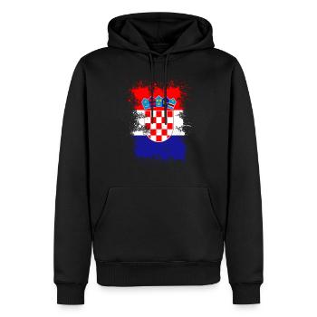 Kroatien - Männer Premium Bio Hoodie - Schwarz - Vorne - Nico (187cm)