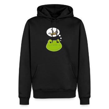 Prince grenouille grenouille - Sweat à capuche Premium bio Homme - noir - Devant - Nico (187cm)