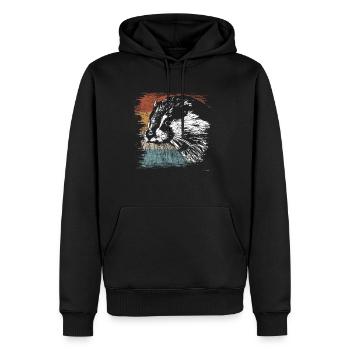 Otter Marten furet - Sweat à capuche Premium bio Homme - noir - Devant - Nico (187cm)