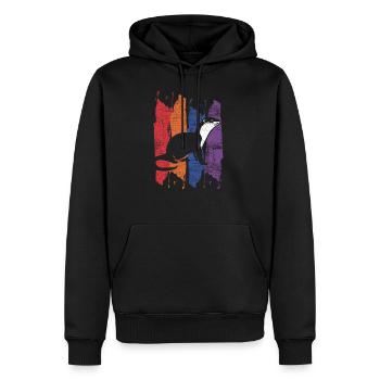 loutre - Sweat à capuche Premium bio Homme - noir - Devant - Nico (187cm)