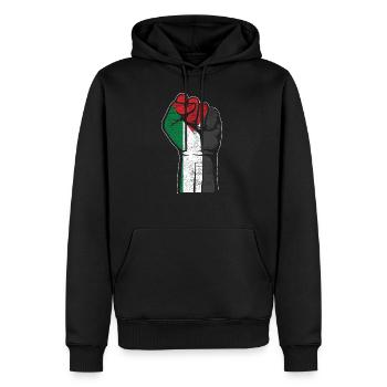 Palestine - Sweat à capuche Premium bio Homme - noir - Devant - Nico (187cm)