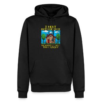 Ich ging nach draußen, Grafik war nicht sehr verzweifelt - Männer Premium Bio Hoodie - Schwarz - Vorne - Nico (187cm)