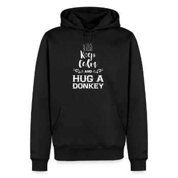 Esel Tier - Männer Premium Bio Hoodie - Schwarz - Vorne - Nico (187cm)