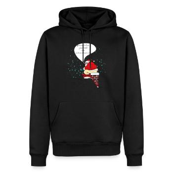 Drôle cadeau Père Noël image cheminée - Sweat à capuche Premium bio Homme - noir - Devant - Nico (187cm)