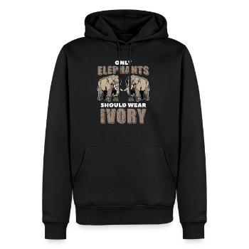 Elephant Ivory - Sweat à capuche Premium bio Homme - noir - Devant - Nico (187cm)