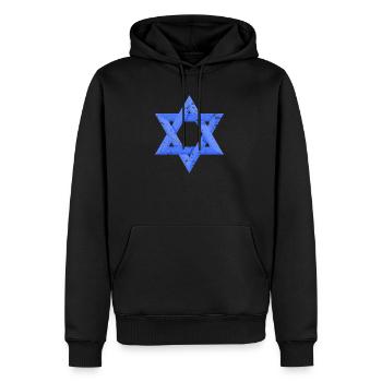 Davidstern - Männer Premium Bio Hoodie - Schwarz - Vorne - Nico (187cm)
