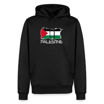 Indépendance du drapeau palestinien - Sweat à capuche Premium bio Homme - noir - Devant - Nico (187cm)