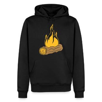 ast holz wald baum stamm holzscheid waldbrand bran - Männer Premium Bio Hoodie - Schwarz - Vorne - Nico (187cm)