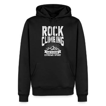 Felsklettern - Männer Premium Bio Hoodie - Schwarz - Vorne - Nico (187cm)