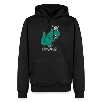 Wikinger Dino - Männer Premium Bio Hoodie - Schwarz - Vorne - Nico (187cm)