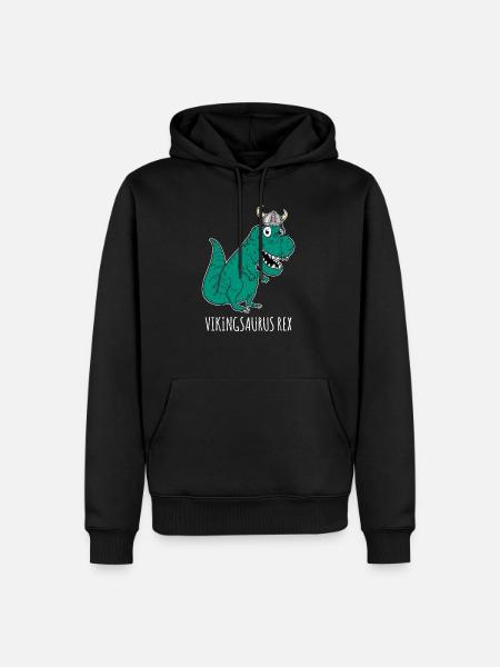 Wikinger Dino - Männer Premium Bio Hoodie - Schwarz