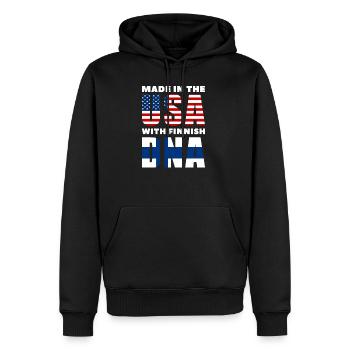 Etats-Unis Finlande - Sweat à capuche Premium bio Homme - noir - Devant - Nico (187cm)