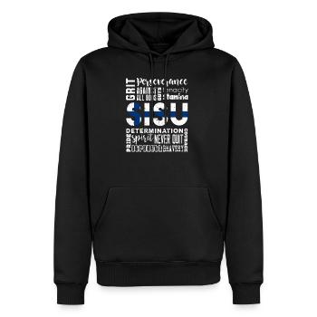 Finlande Scandinavie culture - Sweat à capuche Premium bio Homme - noir - Devant - Nico (187cm)