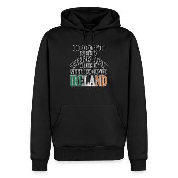 Irlande Traitement - Sweat à capuche Premium bio Homme - noir - Devant - Nico (187cm)