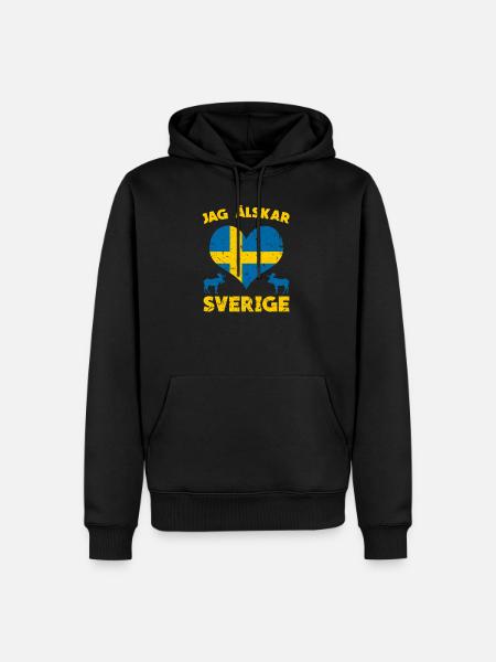 Sweden Heart - Men’s Premium Organic Hoodie - black