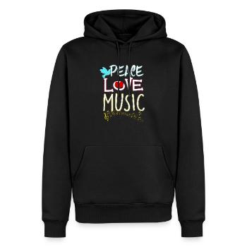 Niedliches Friedensliebes-Musik-Hippie-Hipster-Festival - Männer Premium Bio Hoodie - Schwarz - Vorne - Nico (187cm)