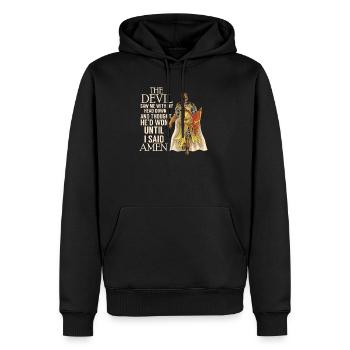 Kreuzritter Ritter Christ Christentum Spruch Zitat - Männer Premium Bio Hoodie - Schwarz - Vorne - Nico (187cm)