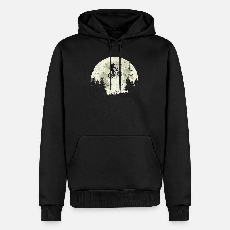 Lune conduite de vélo - Sweat à capuche Premium bio Homme - noir