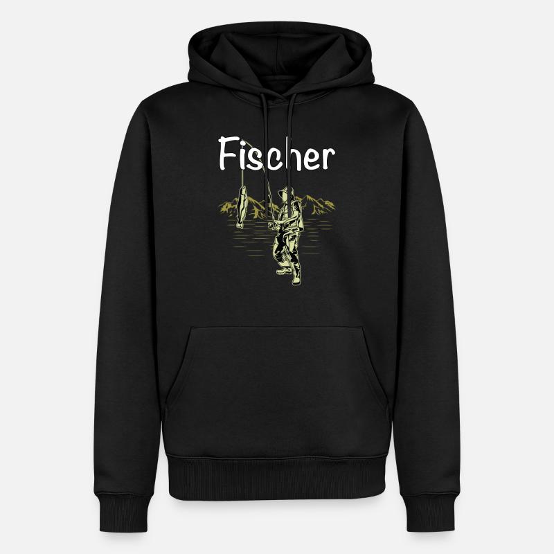 fischer fischen - Männer Premium Bio Hoodie - Schwarz