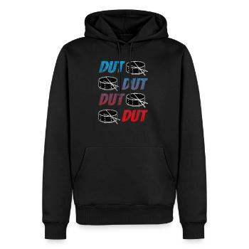 Batteur pilons tambour - Sweat à capuche Premium bio Homme - noir - Devant - Nico (187cm)