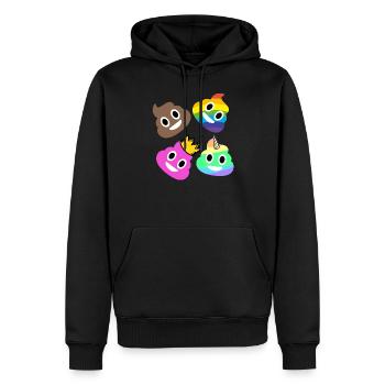 Heap Emoji Silly Funny Crazy Gift - Sweat à capuche Premium bio Homme - noir - Devant - Nico (187cm)