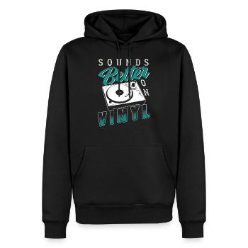 Platte Musik Old School Vinyl Geschenk - Männer Premium Bio Hoodie - Schwarz - Vorne - Nico (187cm)