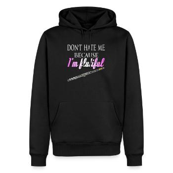 Joueur de flûte - Sweat à capuche Premium bio Homme - noir - Devant - Nico (187cm)