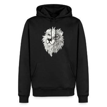 Lion dreaming - Men’s Premium Organic Hoodie - black - Front - Nico (187cm)