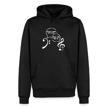 Musique Clé de partition - Sweat à capuche Premium bio Homme - noir - Devant - Nico (187cm)
