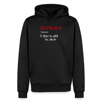 Sopran Stimme - Männer Premium Bio Hoodie - Schwarz - Vorne - Nico (187cm)