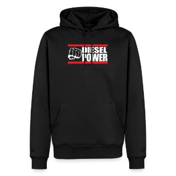 Mécanicien de camion turbo diesel power - Sweat à capuche Premium bio Homme - noir - Devant - Nico (187cm)