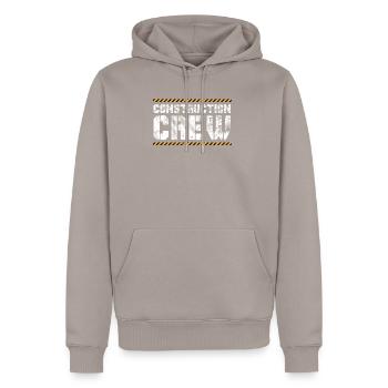 construction worker - Men’s Premium Organic Hoodie - taupe - Front - Nico (187cm)