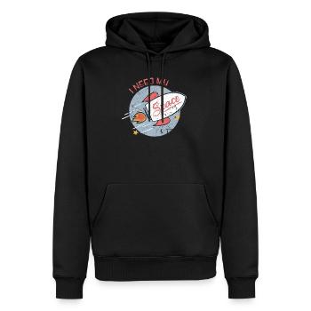 Astronaut Rakete - Männer Premium Bio Hoodie - Schwarz - Vorne - Nico (187cm)