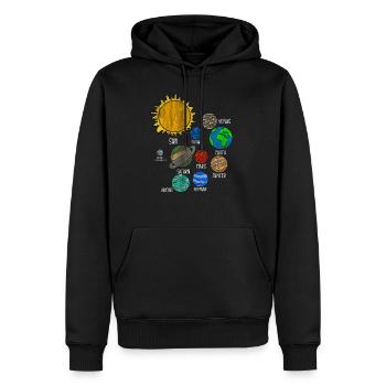 Planet Earth - Men’s Premium Organic Hoodie - black - Front - Nico (187cm)