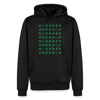 Tannenbaum Christbaum Muster Weihnachten - Männer Premium Bio Hoodie - Schwarz - Vorne - Nico (187cm)