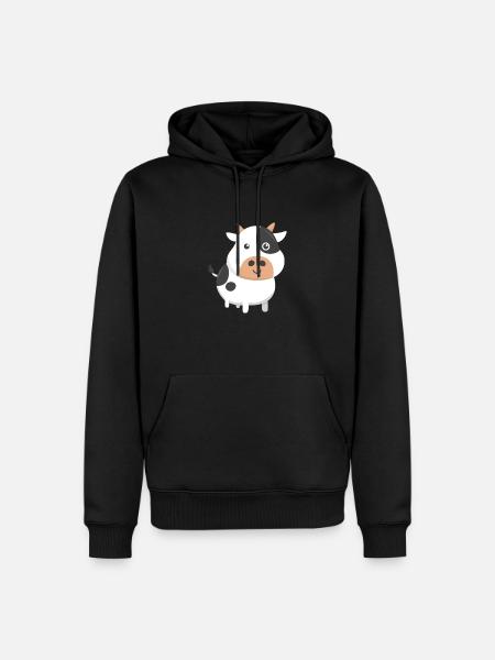 Adorable Cow & Cute Baby Calf Cow Lovers - Men’s Premium Organic Hoodie - black