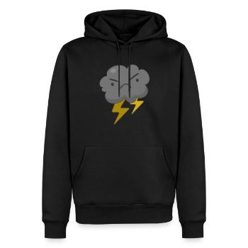 Angry Cloud With Lightning Thunderstorm Weather - Men’s Premium Organic Hoodie - black - Front - Nico (187cm)