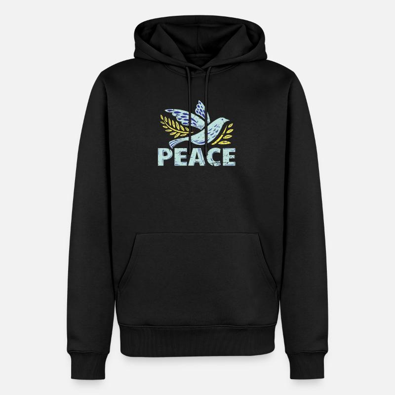 Symbole de la paix - Sweat à capuche Premium bio Homme - noir