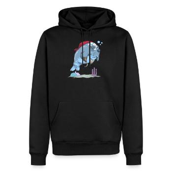 Piraten-Manatis-lustiger Seekuh-Liebhaber - Männer Premium Bio Hoodie - Schwarz - Vorne - Nico (187cm)