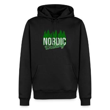 Marche nordique - Sweat à capuche Premium bio Homme - noir - Devant - Nico (187cm)