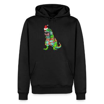 Arbre de Noël TRex Tree Rex Dinosaur - Sweat à capuche Premium bio Homme - noir - Devant - Nico (187cm)