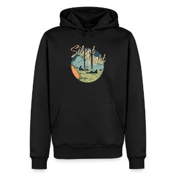 Quiet night "campfire" | Tshirt & Gift - Men’s Premium Organic Hoodie - black - Front - Nico (187cm)