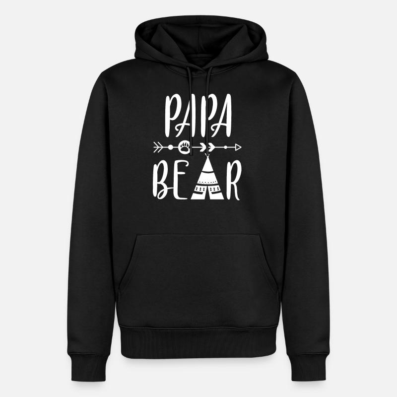 Papa Bear - Männer Premium Bio Hoodie - Schwarz